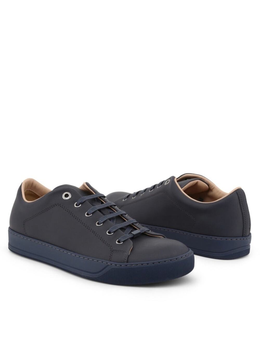 Lanvin Men's Dark Blue Calfskin Low Top Sneakers Size 8‎
